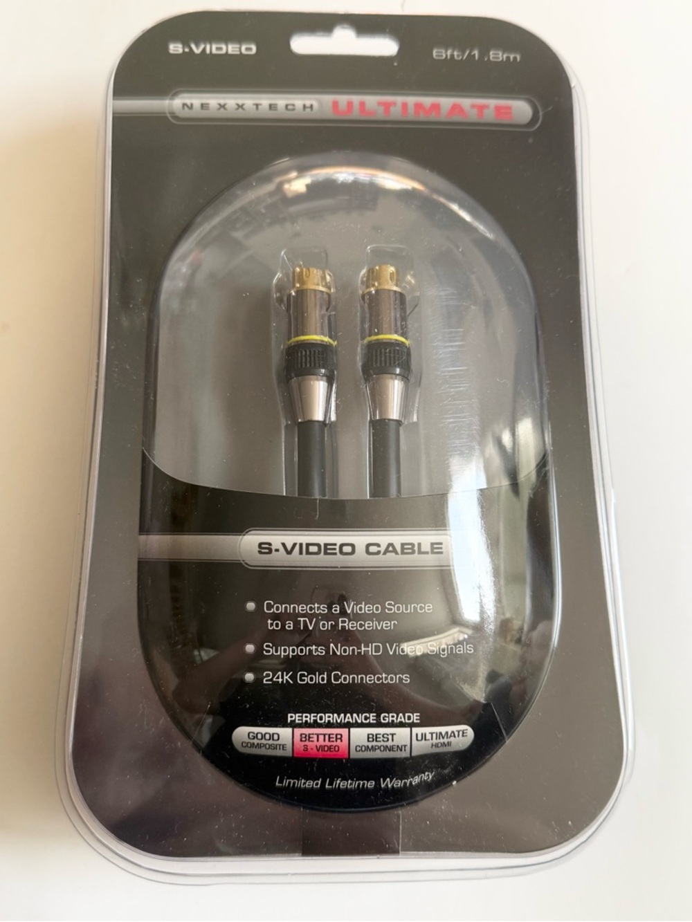 Nexxtech Ultimate S-Video Cable - Black with Gold Connectors